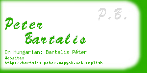 peter bartalis business card