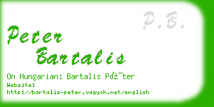 peter bartalis business card